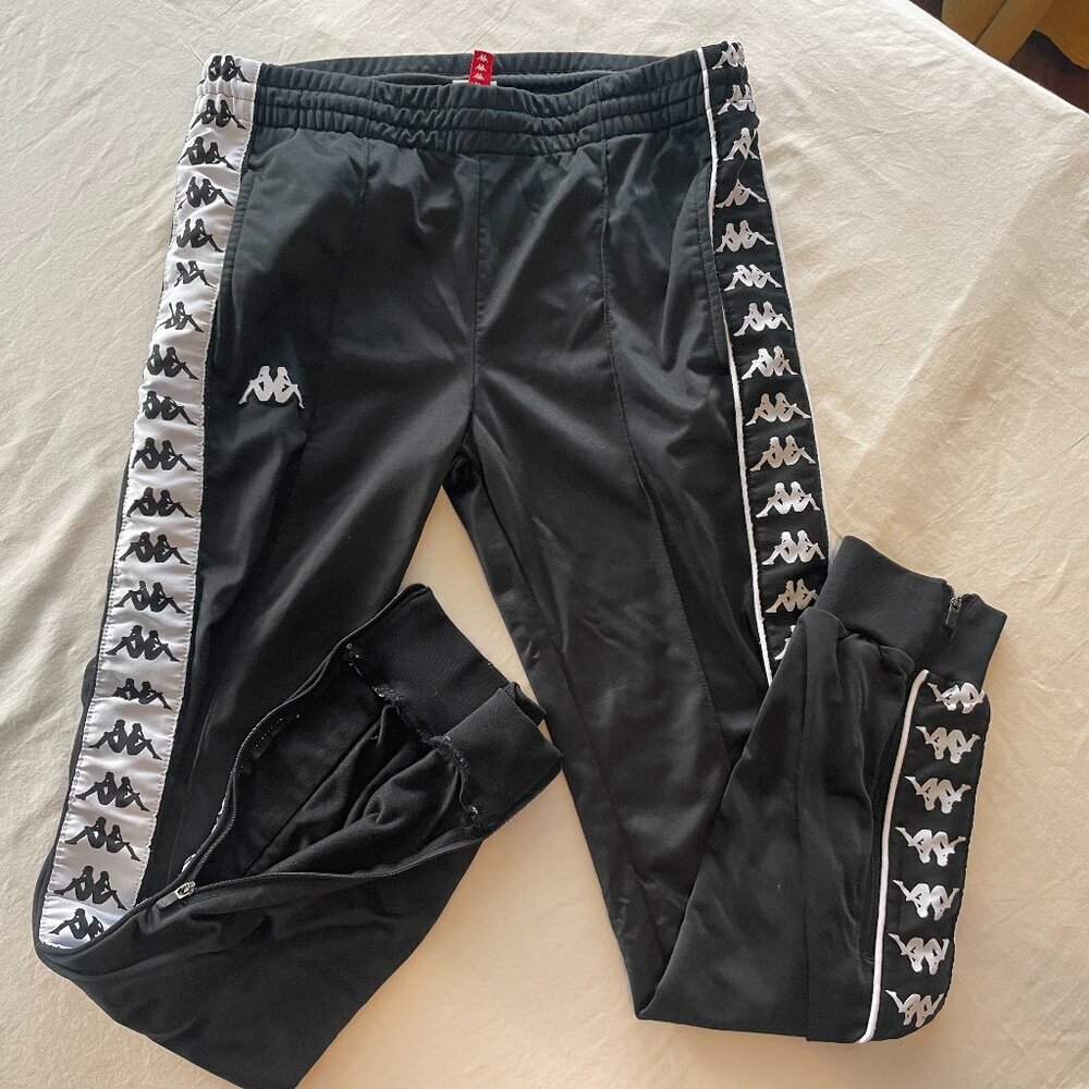 Kappa Black/White Track Pants – Men's XS